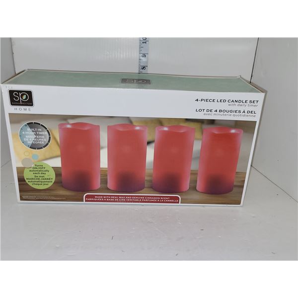 4 Piece LED Candle Set with Daily Timer