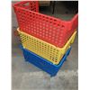 Image 3 : Lot of 3 Large Colourful Stacking Bin Organizers - Will need a cleaning