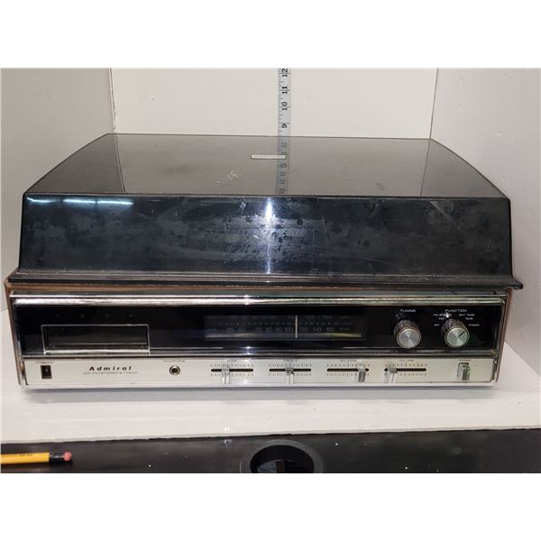Vintage Admiral AM FM Stereo 8 Track + Turntable - Untested