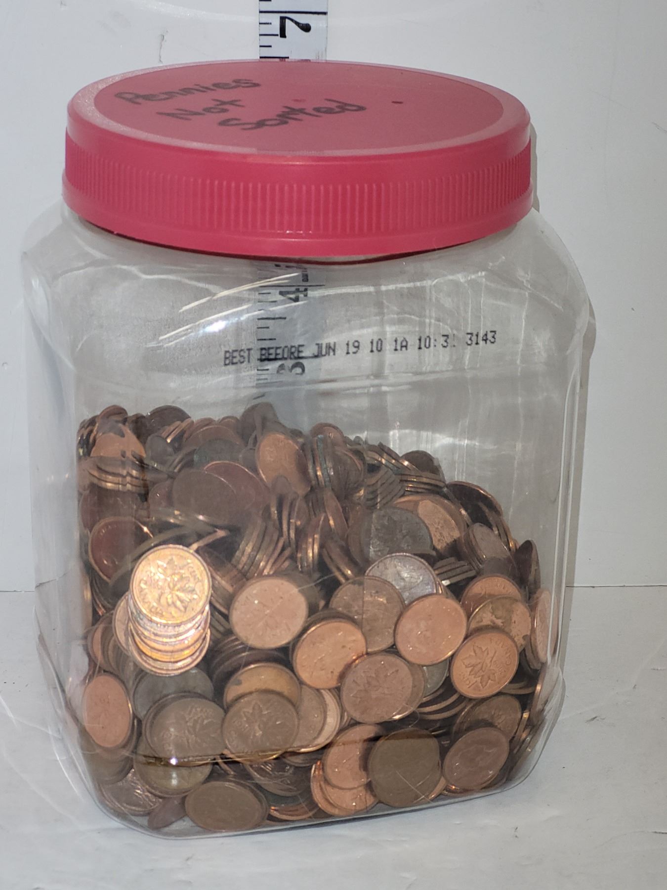 Estate Jar of Pennies - Unsorted, weighs 6.96 lbs