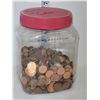 Image 1 : Estate Jar of Pennies - Unsorted, weighs 6.96 lbs