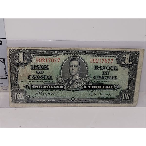 1937 Canada $1 Bill