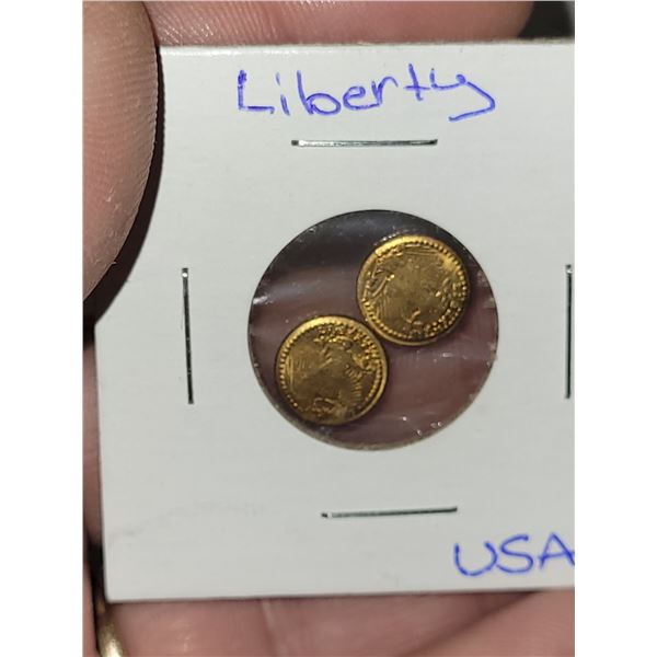 2 Gold USA Liberty Coins - Untested, bid accordingly - No refunds!