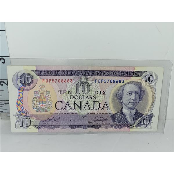1971 Canada $10 Bill SN FDP5708683
