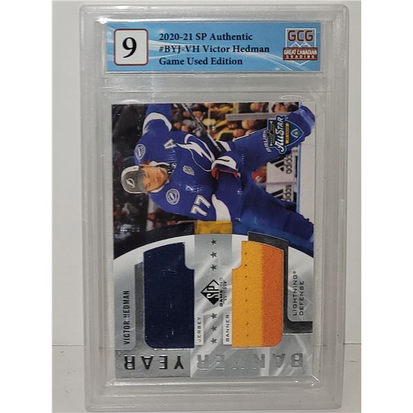 2020/21 Victor Hedman Jersey Card Graded 9
