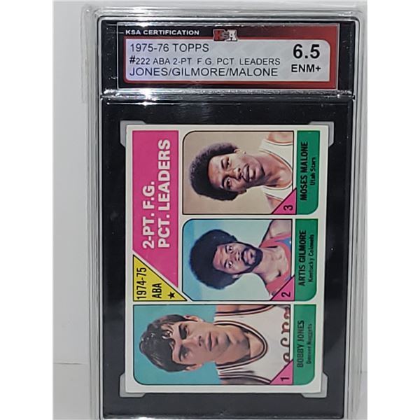 1975/76 Topps Jones/Gilmore/Malone Graded 6.5