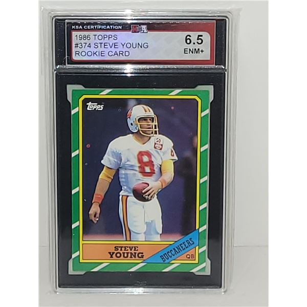 1986 Topps Rookie Card Steve Young Graded 6.5