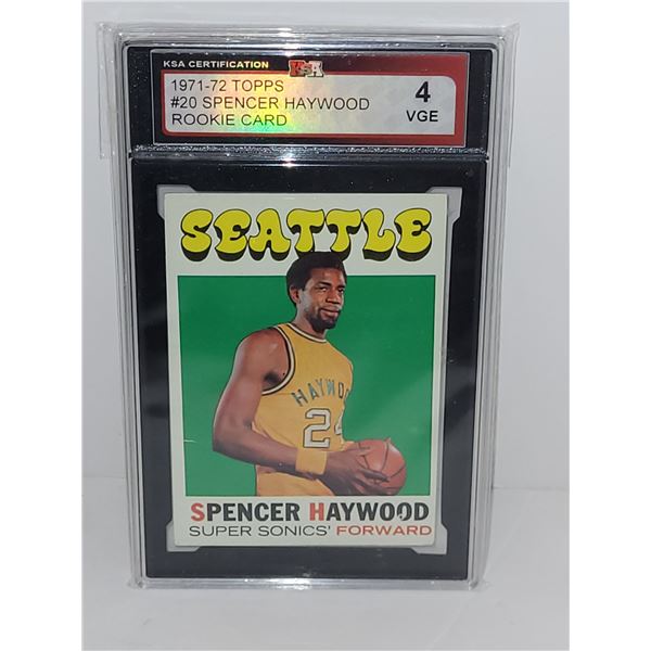 1971/72 Topps Rookie Card Spencer Haywood Graded 4