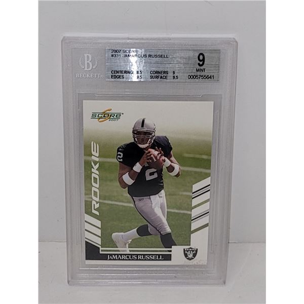 2007 Score Jamarcus Russell Graded Beckett 9