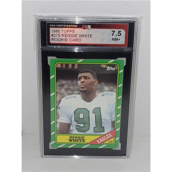 1986 Topps Rookie Card Reggie White Graded 7.5
