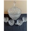 Image 1 : Crystal Punch Bowl with 4 Cups