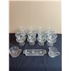 Image 1 : 8 Shrimp Cocktail Glasses with Inserts, Cream & Sugar Bowl & Dish