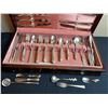 Image 8 : Silver Plated Flatware in Wooden Box. 4 Pieces Sterling