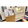 Image 2 : 2 LARGE MOBILE COMMERCIAL PAPER TRANSPORT BINS WITH ASSORTED ROLL STOCK PAPER *BINS INCLUDED*