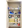 Image 2 : BEIGE METAL 2 DOOR 36"W X 18"D X 72"H CONSUMABLES CABINET WITH ASSORTED PRINT SHOP CONTENTS *NO KEY*