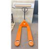Image 1 : ORANGE 5500 LBS CAPACITY INDUSTRIAL PALLET JACK & WALL MOUNTED PAPER ROLL DISPENSER