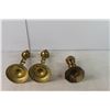 Image 4 : (3) Brass Candlestick Holders, 10.25" & 6.25" Tall