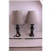 Image 1 : Pair Home Depot Table Lamps 2' Tall - Working