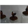 Image 3 : (3) Rooster Cap Glass Cookie Jars