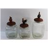 Image 5 : (3) Rooster Cap Glass Cookie Jars