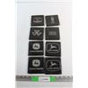 Image 1 : (8) Farm Implement Brand Coasters - John Deere, Massey Ferguson, Minneapolis-Moline, Case