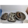 Image 2 : Vintage Enamel Bowls, Baking Molds and Misc.