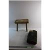 Image 1 : Vintage Wooden Milking Stool - Damaged and Foot Warmer