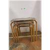 Image 3 : *Set of (3) Glass Nesting End Tables - Largest is - 21.5 x 14.52 x 20.25 Tall