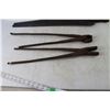 Image 2 : (2) Vintage Blacksmith Tongs, Hand Saw