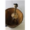 Image 3 : Brass Lamp Base, Wood Bucket
