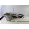 Image 1 : (2) Vintage Coleman Gas Irons & Pail