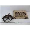 Image 1 : Vintage Floor Register Grate, 15.5'' x 12'', Vintage Metal Pulley