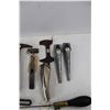 Image 4 : Lot Of Various Tools, (3) Various Vintage Hammers, Vintage Brass Pump, Vintage Blacksmith Cutter, Mi