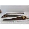 Image 1 : (4) Vintage Hand Saws, (2) Missing Handles- Longest Is 30'' Long