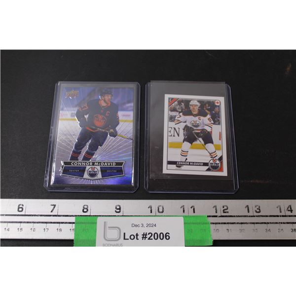 (2) Connor McDavid Hockey Card & Sticker - Various Years