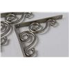 Image 2 : (3) Stanley Nickel Plated Metal Decorative Shelf Brackets - 7" x 8"