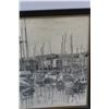 Image 3 : Fishing Boats at Dock by M. Dean - Dated 1983 - 17" x 13" Framed Picture