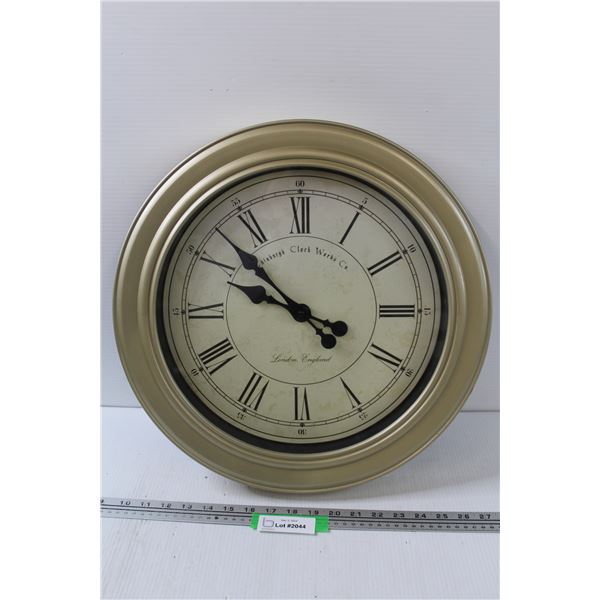 Roman Numeral Wall Clock - 17" Diameter - Battery Operated, As Is