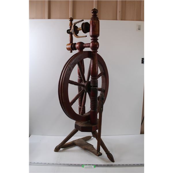 * Antique Spinning Wheel - Some Wear, As Is - 42" x 18" x 18"