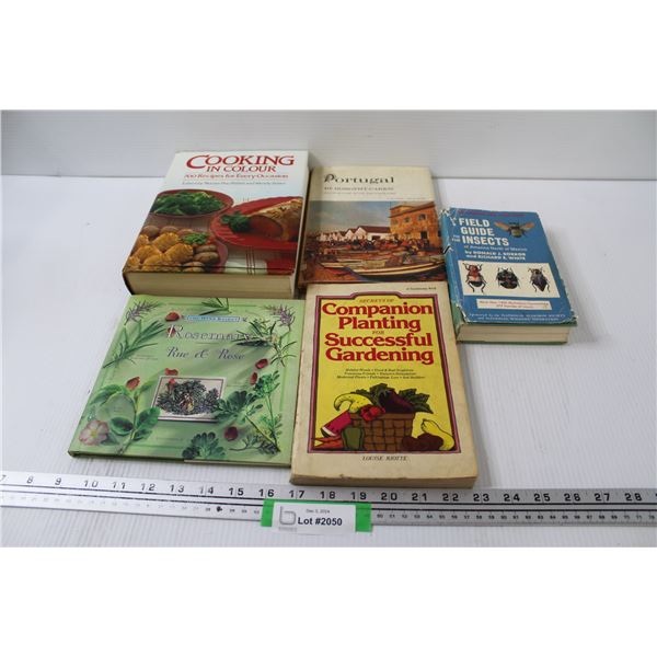 (5) Books: Cooking, Herbs, Insects, Portugal, Gardening