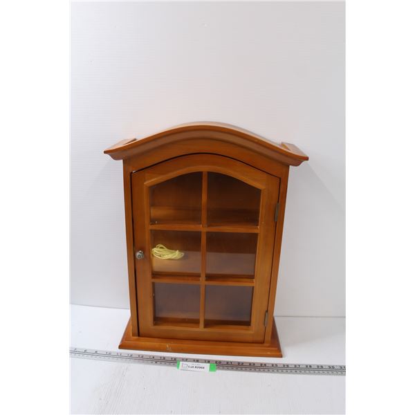 Display Cabinet - Wood & Glass - 15" x 20.5" x 6"
