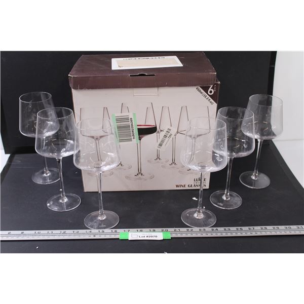 (6) Luxbe Crystal Wine Glasses