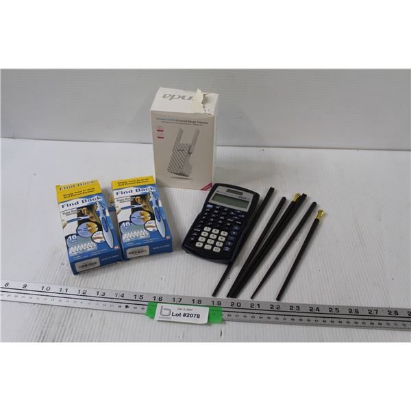Wireless N300 WiFi Range Extender & Texas Instrument Calculator, (2) Ear Wax Kits, Chop Sticks Set (