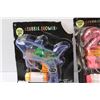 Image 2 : (2) Bubble Blowers (Shark & Flamingo), (2) Fidget Block Puzzles
