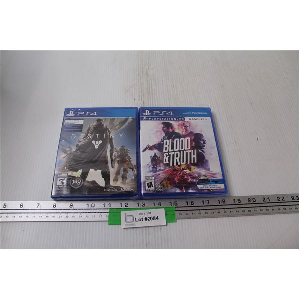 (2) PlayStation 4 Video Games: Destiny & Bood and Truth - Sealed