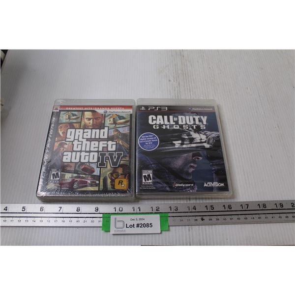 (2) PlayStation 3 Video Games: Grand Theft Auto & Call of Duty Ghosts