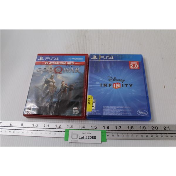 (2) PlayStation 4 Video Games: God of War & Disney Infinity