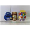 Image 1 : (2) M&M Tins & Cookie Jar 7.75" Tall