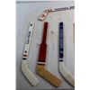 Image 3 : (6) WHL Miniature Hockey Sticks- Wheat Kings, Pats, Cougars, Rockets, Warriors, and Team Canada