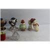 Image 2 : Christmas Ornaments, Salt & Pepper Shakers and Glass Vinegar Bottle